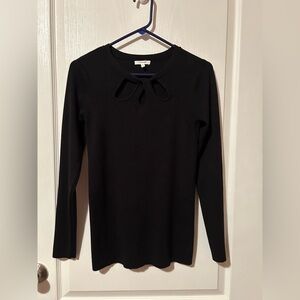 Maurices Black Long Sleeve Top with Keyhole Detail
